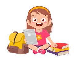 Happy Cute Little Kid Boy Study Using Tablet Royalty Free Illustration Kids Cartoon Characters Friends Illustration Cute Kids