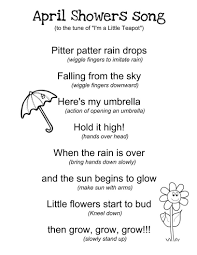 April Showers Song April Showers Song April Lesson Plans Kindergarten Songs