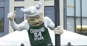 Valparaiso crusaders mascot, the crusader, with michigan state spartans mascot sparty. The Life Of Magnus By Cleveland State University Giphy