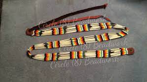 Porcupine Quills And Beads Hat Band Circle 8 Beadwork Beaded Hat Bands Bead Loom Patterns Beaded Hat