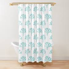 Browse our selection of woodblock print shower curtains and find the perfect design for you—created by our community of. Block Print Algae Teal On White Shower Curtain By Kendra Shedenhelm White Shower Curtain White Shower Curtains