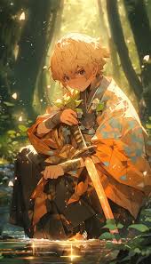 Enchanting Serenity: Zenitsu Art in the Forest in 2023 | Demon king anime,  Anime art, Anime art fantasy