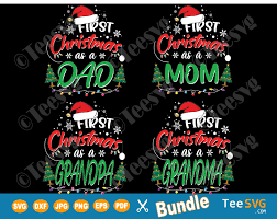 Download First Christmas Family Svg Shirts Bundle 1st Christmas Matching Family Dad Mom Grandpa Grandma Pajamas Pjs Ornament Svg Files Teesvg