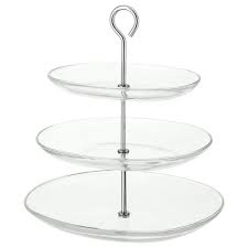 Kvittera Clear Glass Stainless Steel Serving Stand Three Tiers Ikea In 2020 Serving Stand Clear Glass Plates
