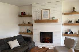 The weathered beam fireplace shelf mantel is another unique piece in the popular line of real wood home decor. Floating Wood Shelves Rustic Wooden Beam Shelves Easy Mounting Solid Rustic Wood S Built In Shelves Living Room Fireplace Built Ins Shelves Around Fireplace