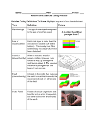 Absolute dating tells when the fossil was formed, relative dating compares fossils to other fossils, some fossils cannot se absolute dating so they have to use both relative and absolute dating cougar dating is a popular term nowadays used to describe an older female dating a younger male. Relative And Absolute Dating Practice