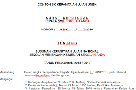 Penting 6 tahapan ujikom multimedia 2020 sampai projek jadi. Contoh Sk Kepanitaian Unbk Terbaru Pahlawanenter Com