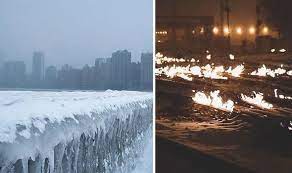 In the evening the air temperature drops to +24.+27°c, dew point: Chicago Weather Polar Freeze Warning Don T Take Deep Breaths Weather News Express Co Uk