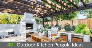 Outdoor patio ideas don't get more gorgeous than these! 40 Outdoor Kitchen Pergola Ideas For Covered Backyard Designs