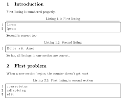 How To Number Listings By Section Number Tex Latex Stack Exchange