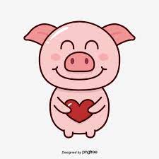 Cute Cartoon With Love Pig Pig Clipart Q Version Cartoon Png And Vector With Transparent Background For Free Download Cartoon Pig Vector Cartoons Png