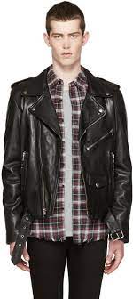 Blk Dnm Black Leather Classic Moto 5 Jacket