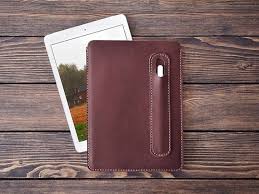 Ipad Pro 10 5 Leather Case With Apple Pencil Case Personalized Ipad Leather Case Apple Pencil Pocket Dark Brown Color Apple Pencil Case Leather Ipad Sleeve Apple Pencil Holder
