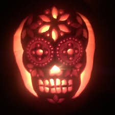 This week i made a sugar skull stencil to decorate a pumpkin. Learn How To Carve A Sugar Skull Pumpkin Sugar Skull Pumpkin Sugar Skull Pumpkin Stencil Skull Pumpkin