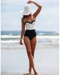 Black And White One Piece Swimsuit Sunygal Com Discover Cute Bikini Perfect For The Summer Gateways Retro Swimsuit Black And White One Piece One Piece Suit