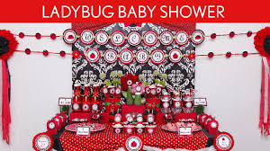 Pink patterned ladybug baby shower invitation. Ladybug Baby Shower Theme Online