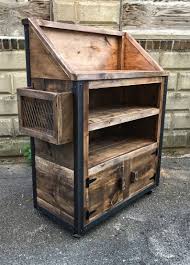 Rustic Industrial Reclaimed Wood Hostess Host Stand Weathered Etsy In 2020 Rustic Industrial Furniture Wooden Pallet Furniture Vintage Industrial Furniture