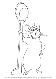 I posted it on tumblr last night and some people on tumblr wanted me to color it. How To Draw Remy From Ratatouille Drawingtutorials101 Com Drawings Cartoon Coloring Pages Disney Coloring Pages