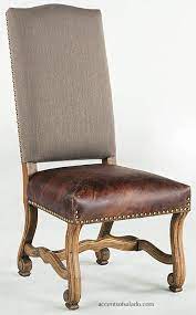 Gatlin Long Rustic Dining Table Dining Chairs Leather Seat Dining Room Chairs Upholstered Dining Chairs