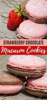 To Die For Strawberry Chocolate Macaron Cookies Recipe Macaron Cookies Chocolate Macaron Chocolate Strawberries