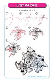 Starfish Flower Zentangle Patterns Flower Drawing Zentangle Drawings