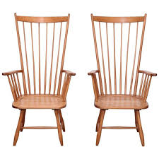 Pair Of Low Arno Lambrecht Highback Windsor Lounge Chairs Chair Lounge Chair Chairs For Sale