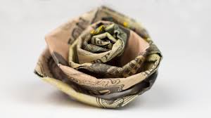 How To Make A Money Origami Rose Out Of Dollar Bills Easy Youtube