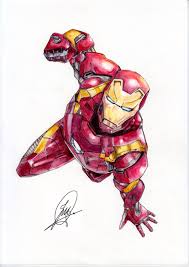 Iron Man 1 Watercolor Acuarela Jose Martin Gomez Acuarela Dibujos Ilustraciones