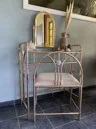 vintage messing kaptafel incl stoel hollywood regency roxs rover kaptafel stoelen make up tafel