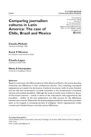 Maria coman e îndrăgostită de cărţi. Pdf Comparing Journalism Cultures In Latin America The Case Of Chile Brazil And Mexico