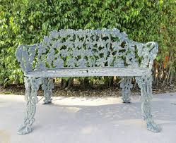 Antique Cast Iron Settee Bench Ornate Grape Vine Design Vintage Patio English Garden Style Antique Cast Iron
