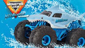 Free printable monster jam coloring sheets including grave digger and monster mutt as. Monster Jam Official Megalodon Storm All Terrain Remote Control Monster Truck 1 15 Scale Spin Master