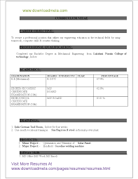 Mechanical Engineering Fresher Resume Templates At Allbusinesstemplates Com