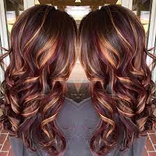 Brunette Hair Color With Burnished Blonde Highlights Curly Long Brunette Hair Hotonbeauty Com Long Brunette Hair Hair Styles Long Hair Styles