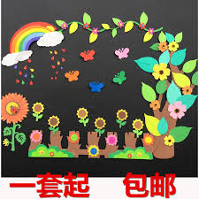 Classroom decorations for kindergarten students. Kindergarten Elementary School Class Culture Wall Blackboard Newspaper Decoration Classroom Layout Material Theme Creative Wall Stickers Combination