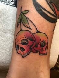 My skull cherries/skullberries by Paul Terry, Bold street tattoo,  Warrington, UK : r/tattoos