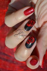 Black And Red Nail Art Ideas 45 Stylish Red And Black Nail Designs 2017 Rose Nail Art Rose Nails Red Nail Art