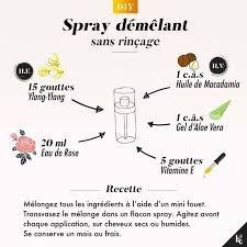 La Recette Diy Beaute Cherie Spray Demelant Sans Rincage Demelant Cheveux Diy Beaute Soin Visage Maison