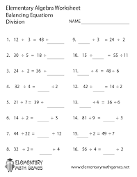 Easily download and print our algebra worksheets. Elementary Algebra Division Worksheet
