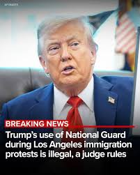 A federal judge ruled Tuesday that President Donald Trump's administration  "willfully" broke federal law by sending National Guard troops to the Los  Angeles area in early June after days of protests over
