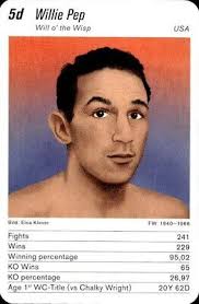 #D022 WILLIE PEP Rare Oddball Boxing Card FREE SHIPPING