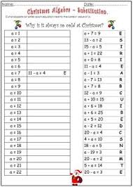 Free printable worksheets (pdf) with answer keys on algebra i, geometry, trigonometry, algebra ii, and calculus Christmas Algebra Worksheet Substitution By 123 Math Tpt