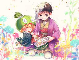 dr stone ゲ ン と ス イ カ の 花 集 め ilustraciones de makoto pixiv イラスト すいか イラスト スイカ
