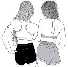 Black And White Best Friends Drawings Best Friend Draw Drawing Girls Outline Esbozar Dibujos Dibujos Para Amigas Arte Tumblr