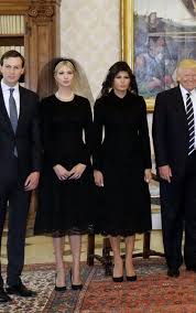 Why Melania And Ivanka Trump Stuck To Traditional Vatican Dress Codes When Meeting Pope Francis Today Custom Wedding Dress Wedding Dresses Ivanka Dress