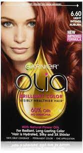 Garnier Olia Oil Powered Permanent Hair Color 6 60 Light Intense Auburn Packaging May Vary Permanent Hair Color Hair Color Olia Hair Color