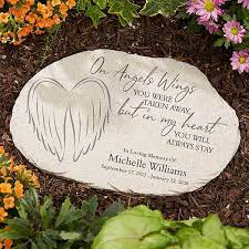 Are you looking for a larger garden memorial rock or boulder? On Angels Wings Personalized Memorial Garden Stone