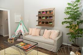 Powder blues, blush pinks and butter yellows will all be great choices for this project. Shabby Chic Craft Room With Hardwood Brown Floors Hgtv