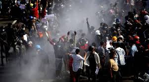 1 coup and southeast asian countries should keep pressing it to show restraint and start. Police In Myanmar Crack Down On Crowds Defying Protest Ban World News The Indian Express