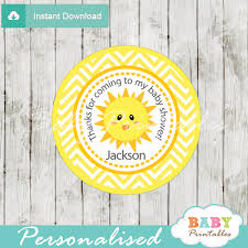 Sunshine party table decorations are perfect for a baby shower or birthday party. You Are My Sunshine Baby Shower Favor Tags D160 Baby Printables